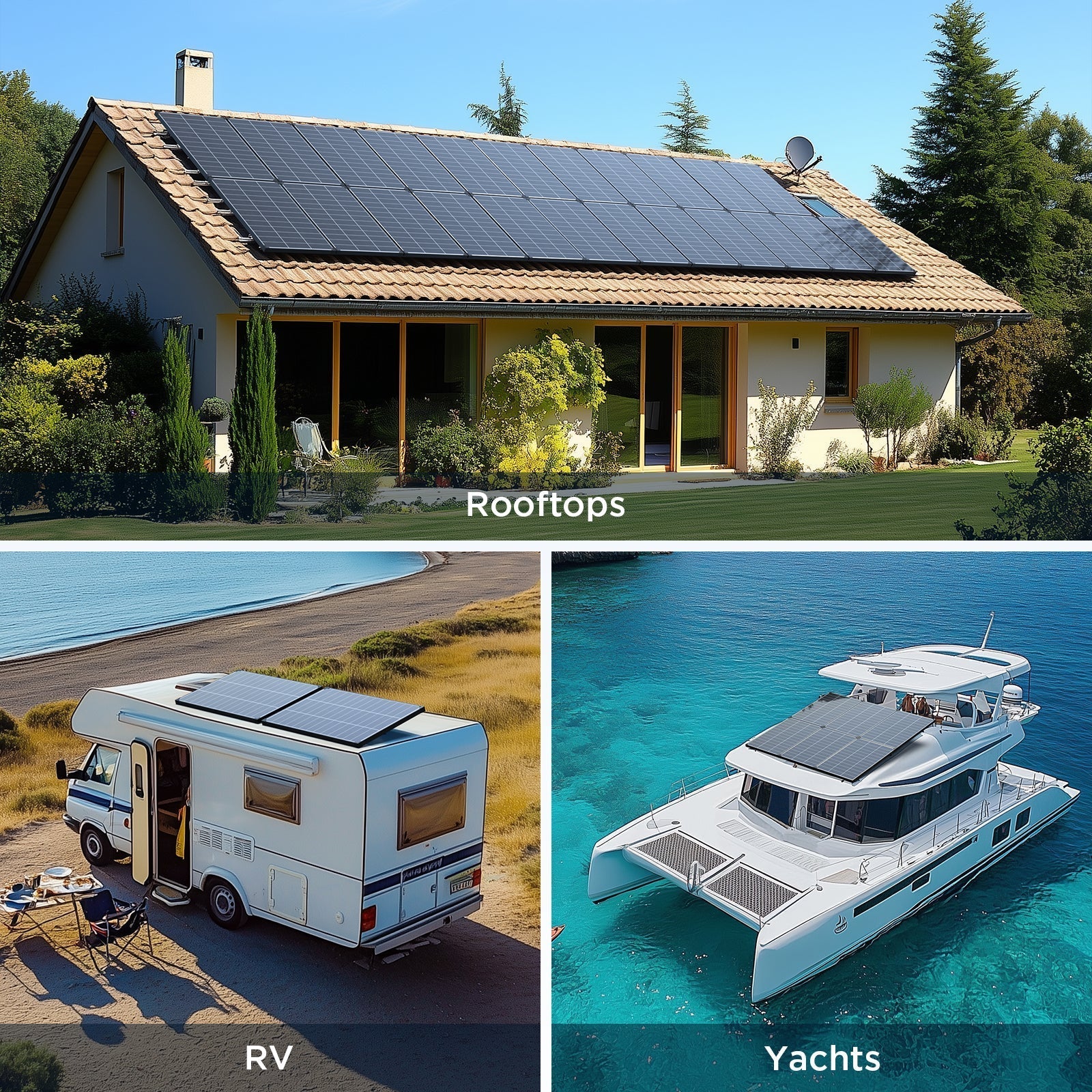 ZOUPW Glass Solar Panel with N-Type Cells