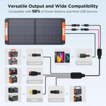 100 watt Foldable Solar Panel with solar angle guide - zoupw