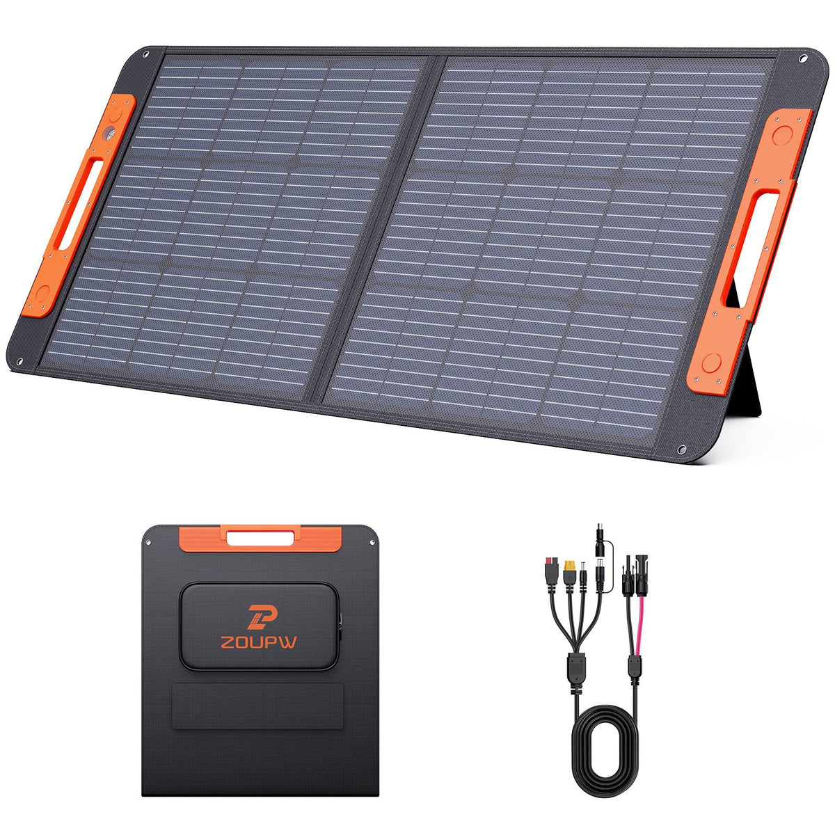 ZOUPW 100W Portable Solar Panel with Solar Angle Guide