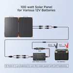 100 Watt Solar Suitcase with 20A PWM Controller - zoupw