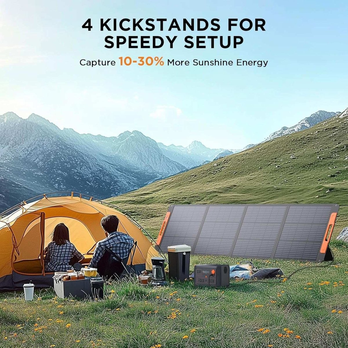 200W Portable Solar Panel With Solar Angle Guide - zoupw