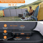 200W Portable Solar Panel With Solar Angle Guide - zoupw