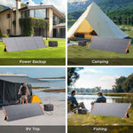 200W Portable Solar Panel With Solar Angle Guide - zoupw