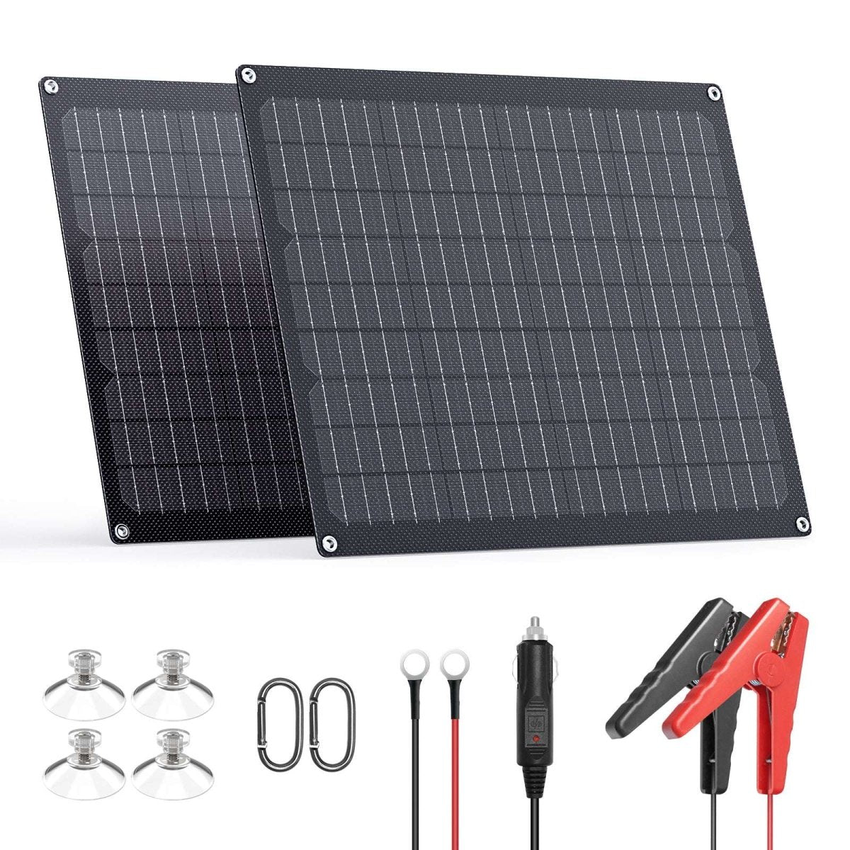 ZOUPW 20W Solar Battery Charger 12V for Car / Boat / Marine / RV 2PCS