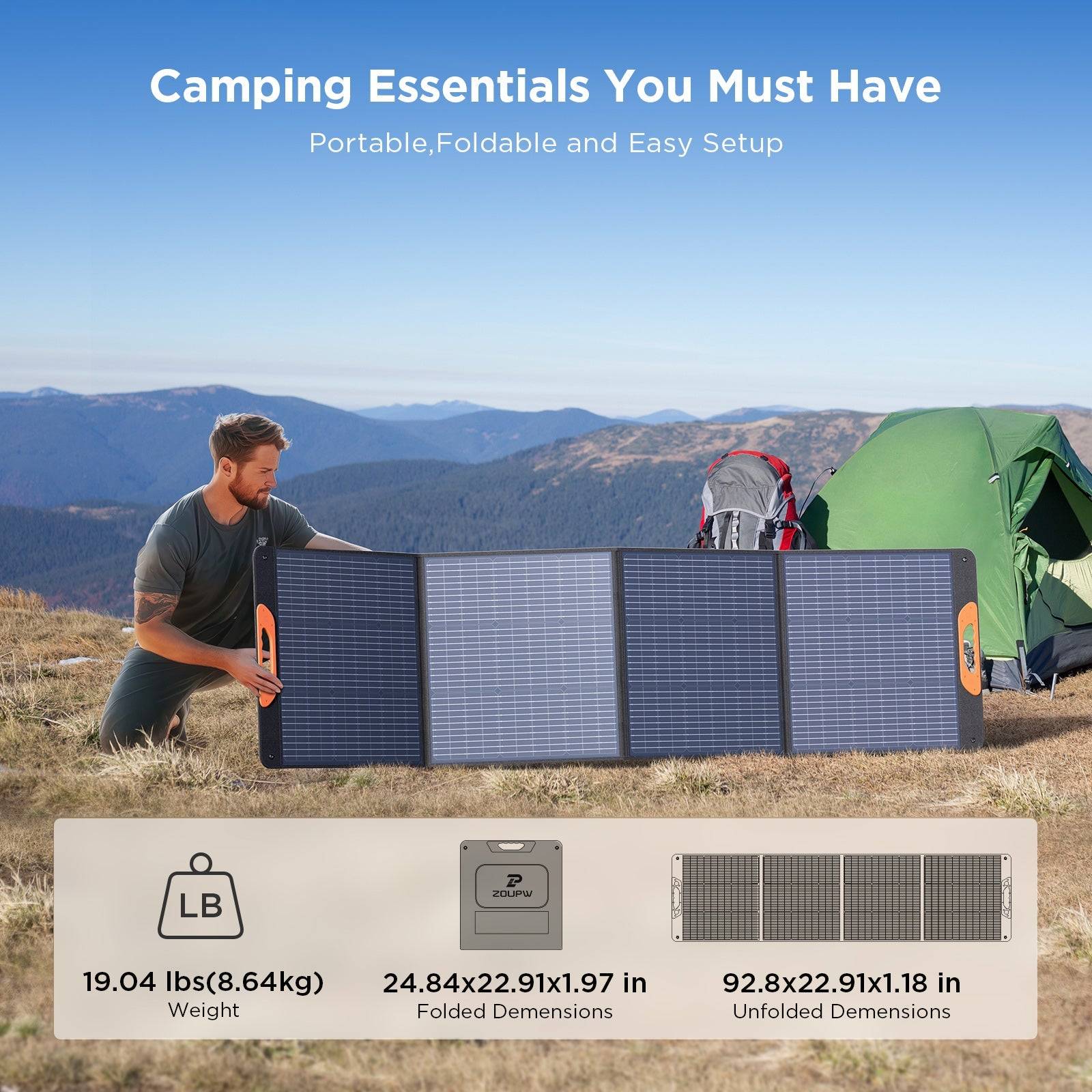 220W Portable Solar Panel 10BB ZOUPW