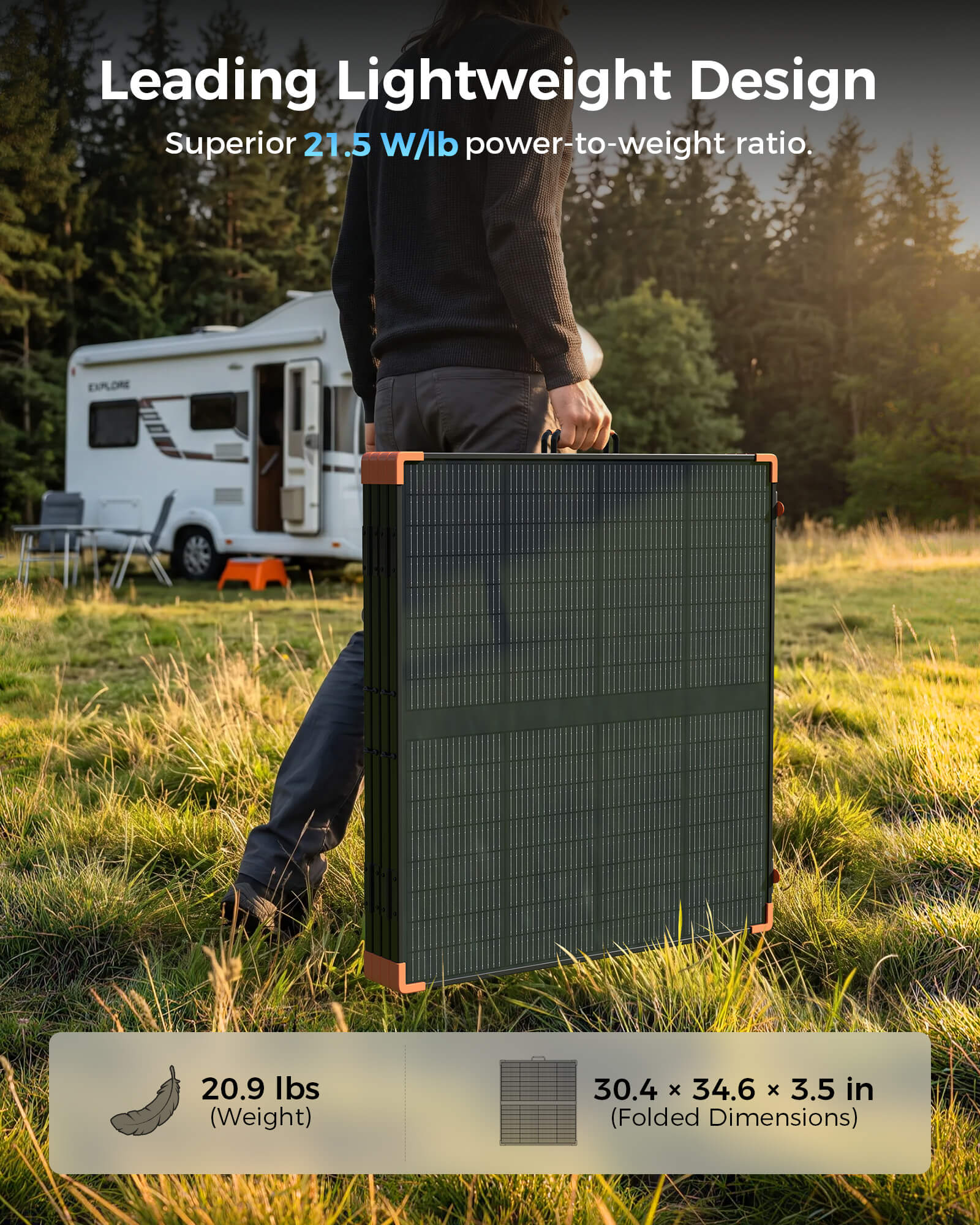 ZOUPW 450W ポータブル折りたたみソーラーパネル | N型 16BB IP68