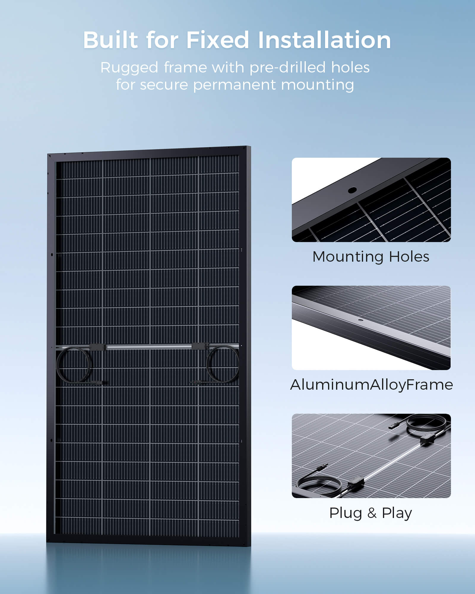 ZOUPW 200W Bifacial Rigid Solar Panel | N-Type 16BB Glass – zoupw