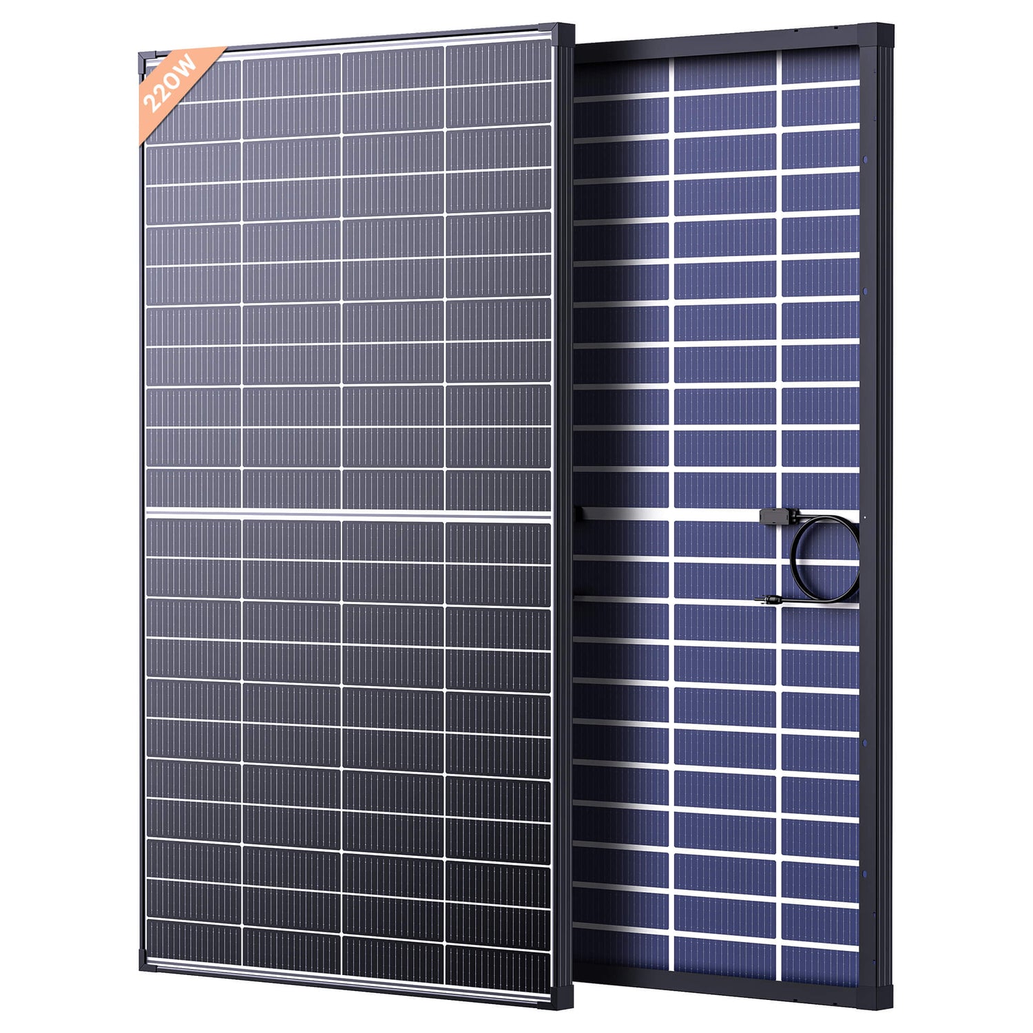 ZOUPW 220W Bifacial Rigid Solar Panel | N-Type 16BB Glass