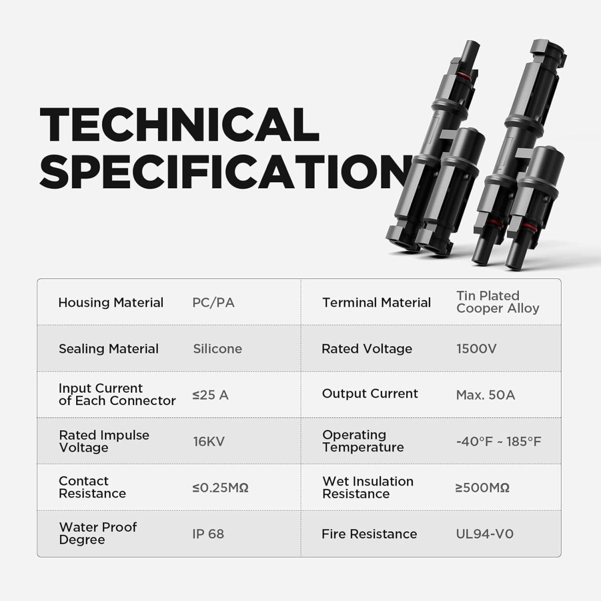 Solar Branch Connectors 2 to 1 Solar Connector - zoupw