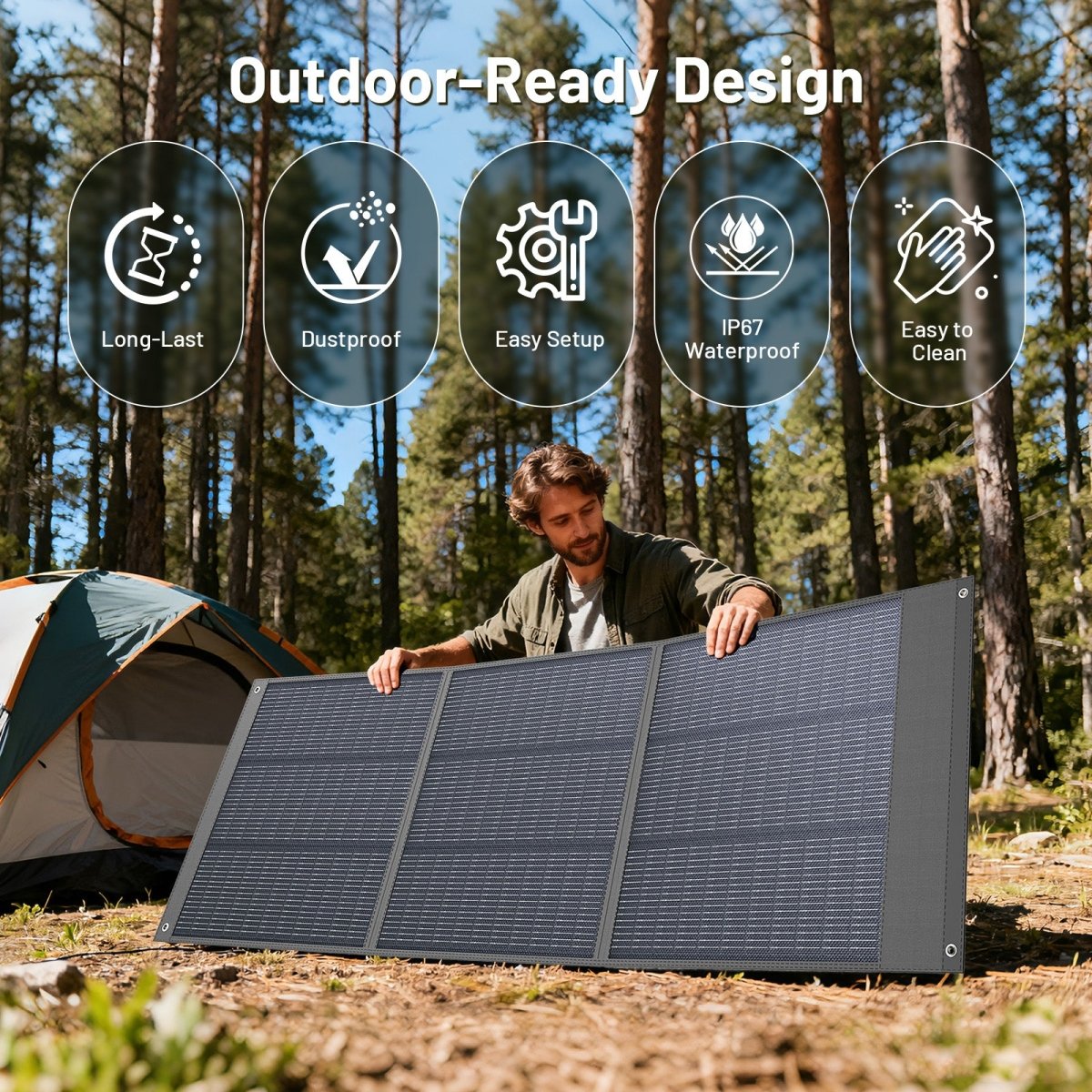 ZOUPW 160W Lightweight Portable Solar Panel | Foldable N-Type 16BB