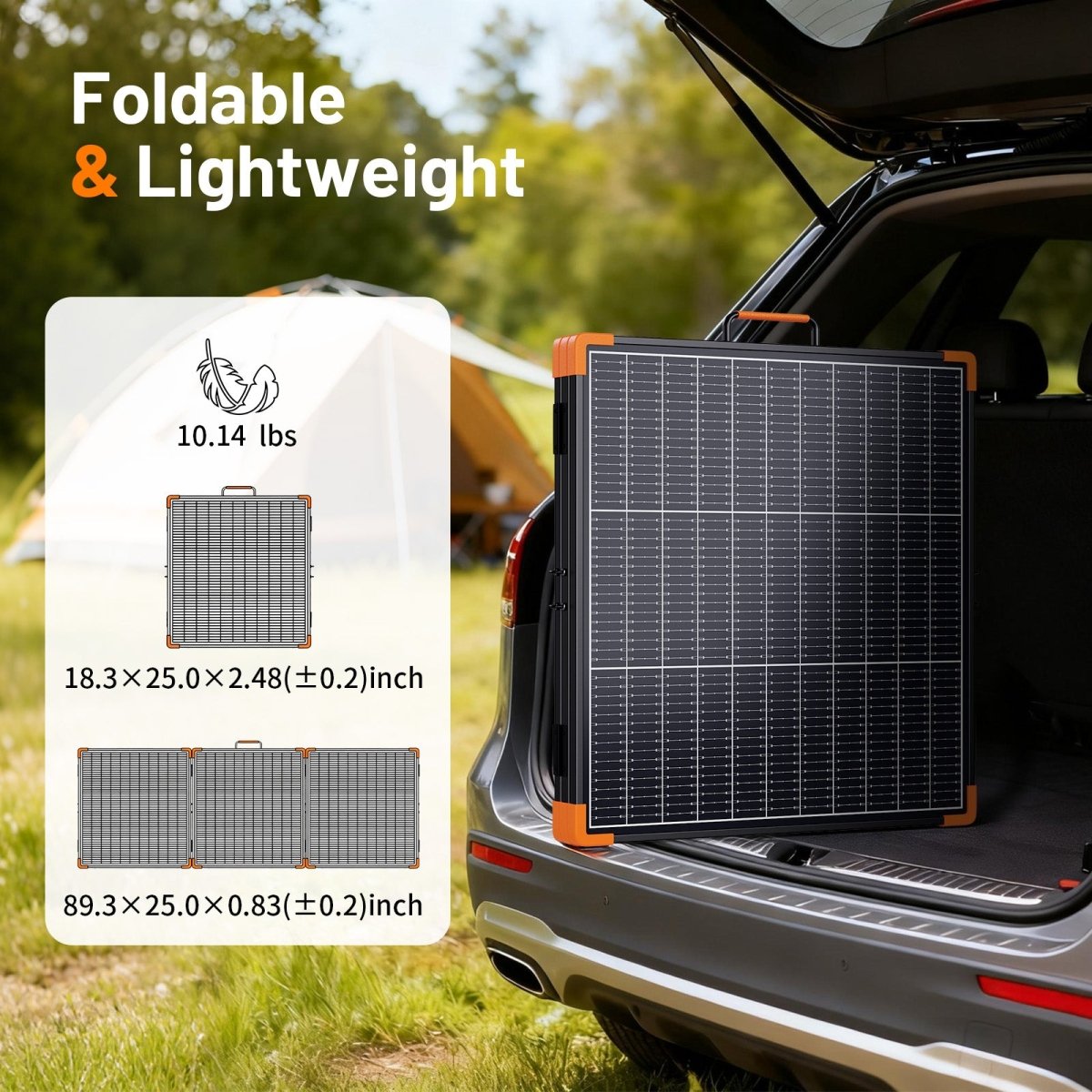 ZOUPW 180W Tri - Fold Bifacial Solar Panel - zoupw